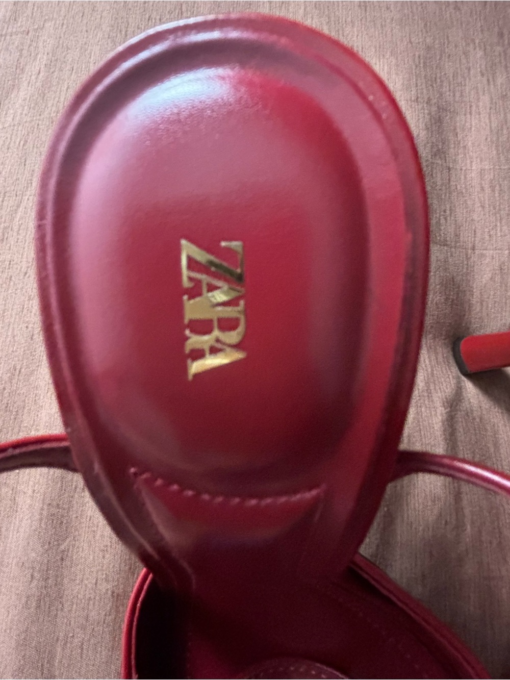 Zara Women’s Burgundy High-Heel Sandals - Picture 7 of 12